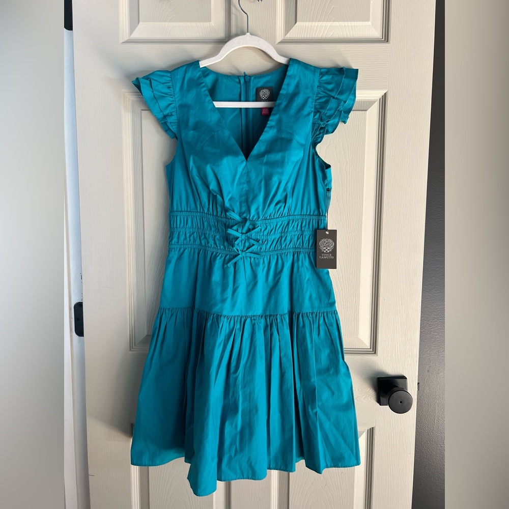 💰⬇️ CLOSET CLEAROUT Vince Camuto | NWT Ruffle Sleeve Fit & Flare Dress | Size 8